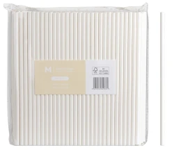 Paper Regular Straight Straws 6mm - White