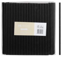 Paper Regular Straight Straws 6mm - Black