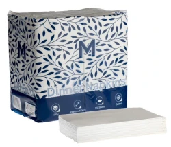 Quilted Dinner Napkins 1/8 Fold - White