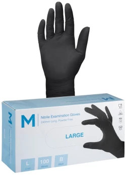 Nitrile Black Gloves 7.0g - Large