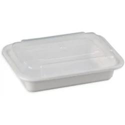 32oz White Rectangular Container with Lids